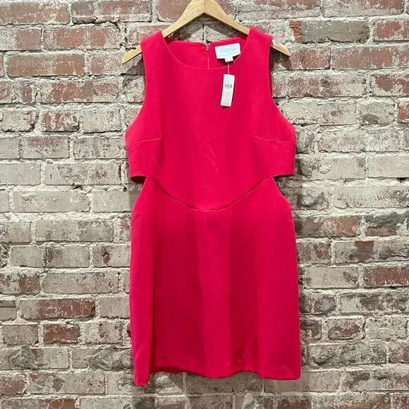 NWT ANTHROPOLOGIE Mare‎ Mare Cutout Mini Shift Red Dress Size Large - Picture 3 of 9